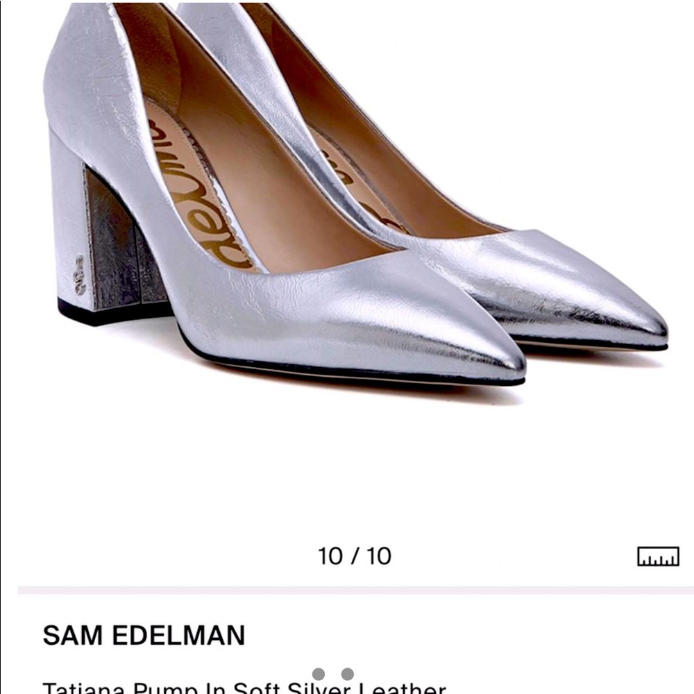 SALE🌠 holiday NWT Sam Edelman PUMP soft silver leather stylish comfy block heel